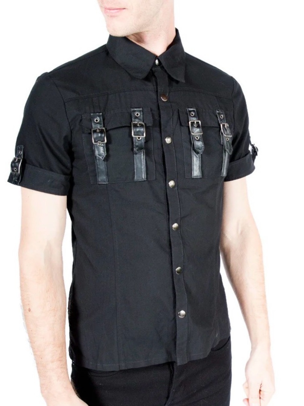 LIP SERVICE Vintage Y2K Buckle Bondage Shirt. Size Small